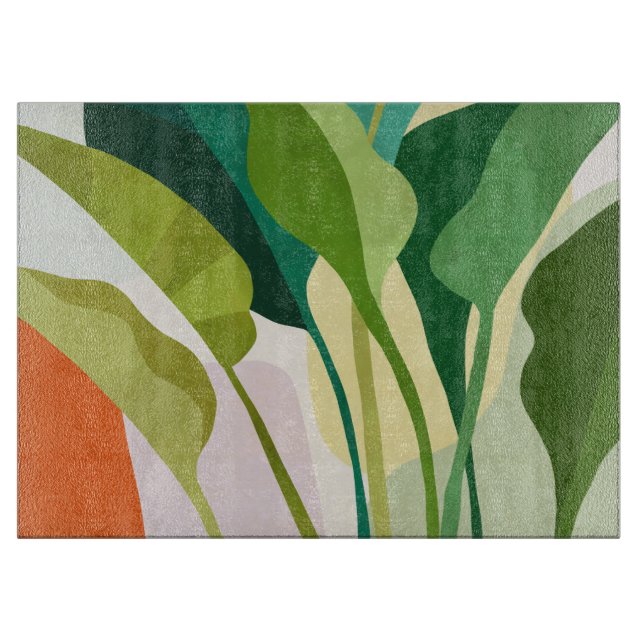 Tropical Leaves Cutting Board (Front)