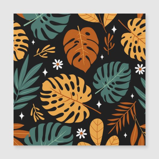 Tropical Leaves: Dark Vintage Seamless. (Front)