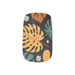Tropical Leaves: Dark Vintage Seamless. Minx Nail Art