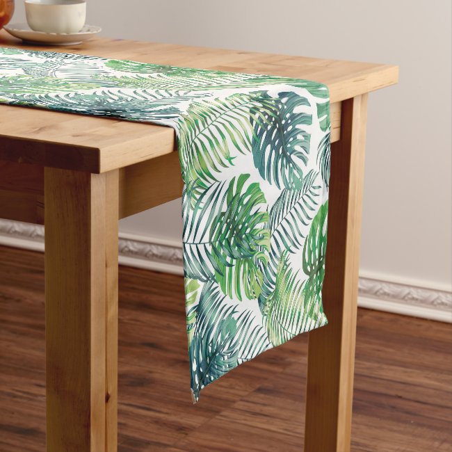 Tropical Leaves Design Table Runner