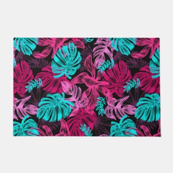Tropical Leaves Doormat by NatureTales at Zazzle