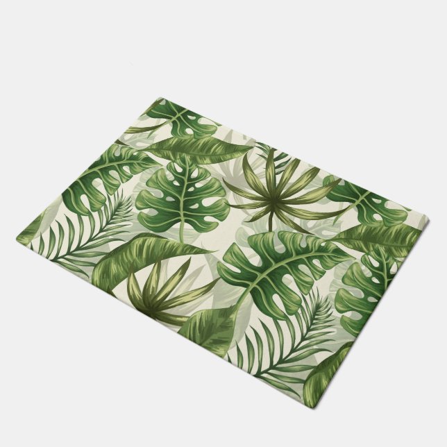 Tropical leaves doormat (Angled)
