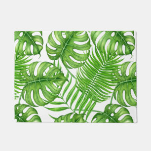 Tropical leaves doormat
