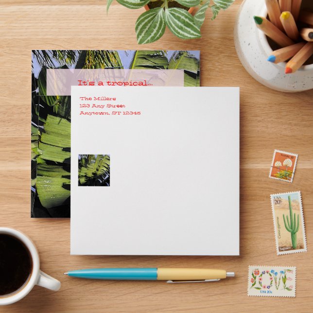 Tropical Leaves Envelope (Desk)