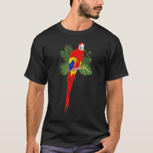 Tropical Leaves Exotic Bird Jungle Animal Macaw Pa T-Shirt