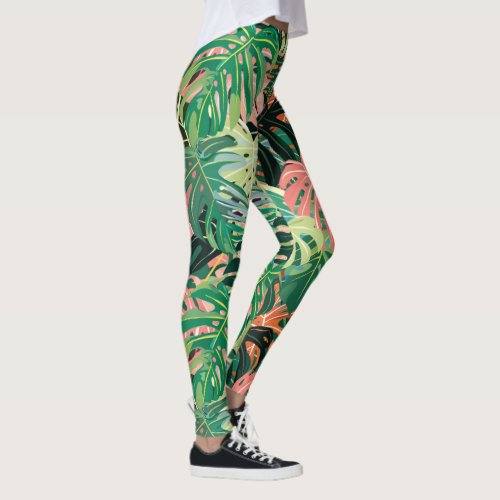 Tropical Leaves Extravaganza Leggings