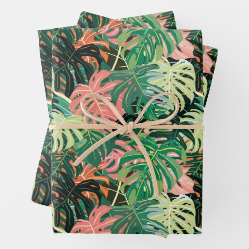 Tropical Leaves Extravaganza Wrapping Paper Sheets