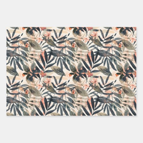 Tropical Leaves Extravaganza Wrapping Paper Sheets