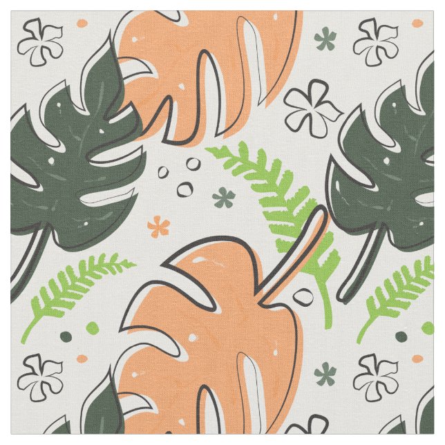 tropical leaves fabric (Close Up)
