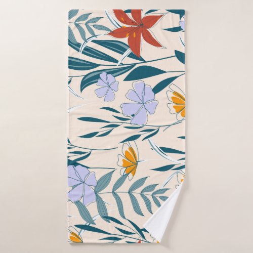 Tropical Leaves Fashionable Abstract Background Bath Towel