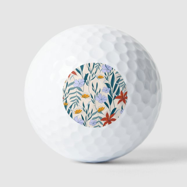 Tropical Leaves: Fashionable Abstract Background. Golf Balls (Front)