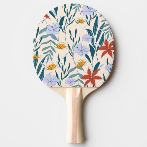 Tropical Leaves Fashionable Abstract Background Ping Pong Paddle