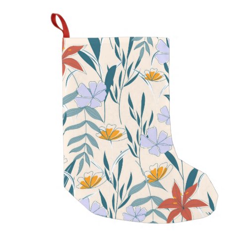 Tropical Leaves Fashionable Abstract Background Small Christmas Stocking