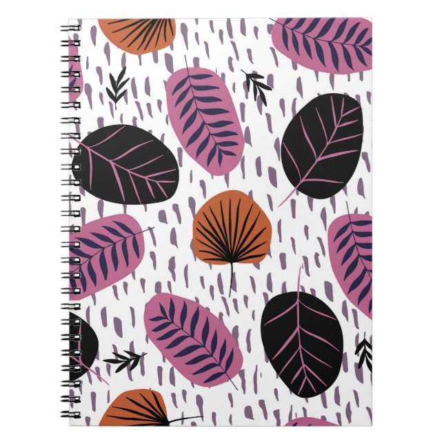 Tropical leaves, fashionable seamless pattern. notebook (Front)