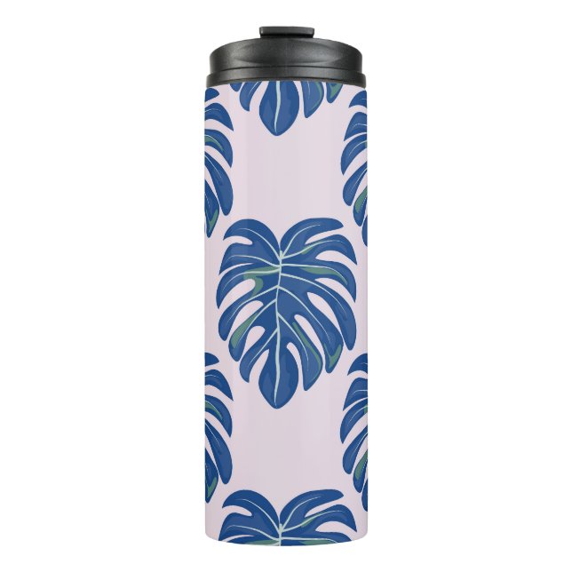 Tropical Leaves Fashionable Seamless Pattern Thermal Tumbler (Front)
