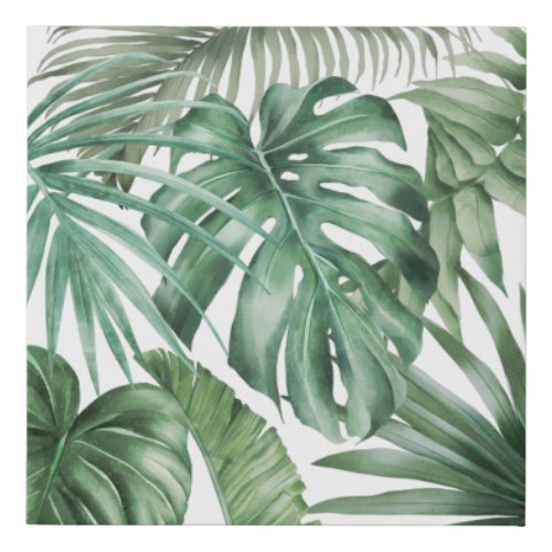 Tropical Leaves  Faux Canvas Print