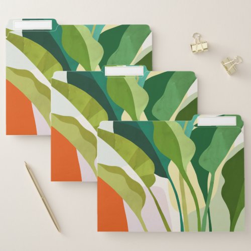 Tropical Leaves File Folder