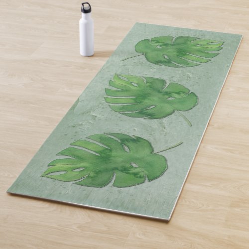 Tropical Leaves Floral Fitness Exercise Gym Yoga Mat