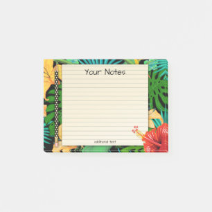 Tropical Leaves Floral Pencil Post It Notes