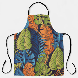 Tropical leaves, floral seamless pattern. apron