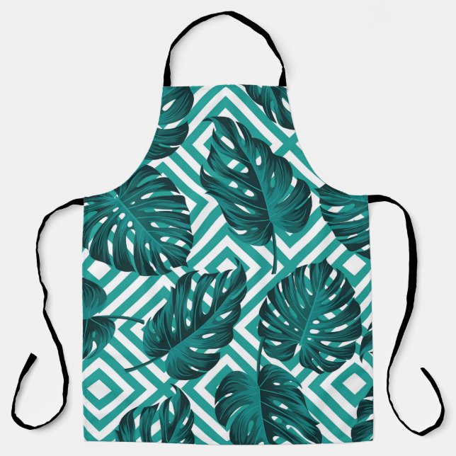 Tropical Leaves: Floral Seamless Pattern. Apron (Front)