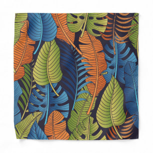 Tropical leaves, floral seamless pattern. bandana