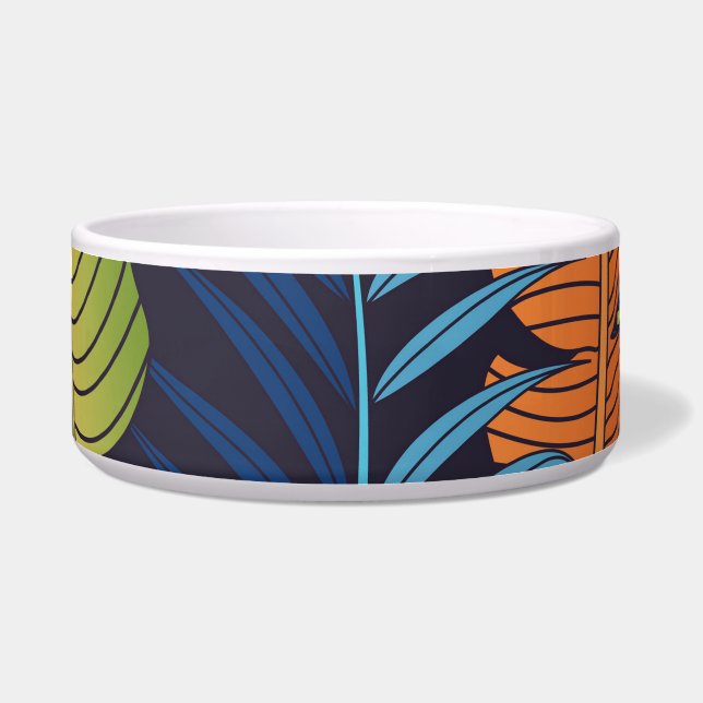 Tropical leaves, floral seamless pattern. bowl (Front)