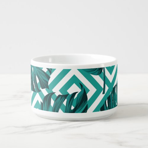 Tropical Leaves Floral Seamless Pattern Bowl