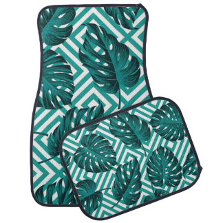 Tropical Leaves: Floral Seamless Pattern. Car Floor Mat