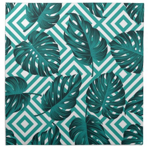 Tropical Leaves Floral Seamless Pattern Cloth Napkin