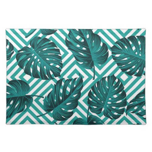 Tropical Leaves Floral Seamless Pattern Cloth Placemat