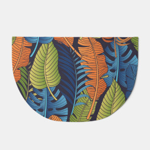 Tropical leaves, floral seamless pattern. doormat