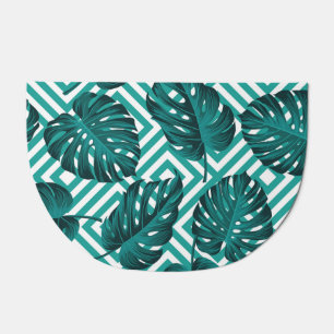 Tropical Leaves: Floral Seamless Pattern. Doormat