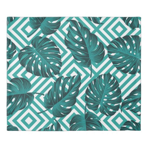 Tropical Leaves Floral Seamless Pattern Duvet Cover