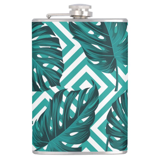 Tropical Leaves: Floral Seamless Pattern. Flask (Front)