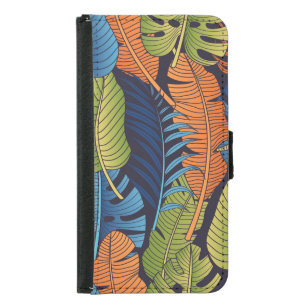 Tropical leaves, floral seamless pattern. samsung galaxy s5 wallet case