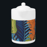 Tropical leaves, floral seamless pattern. teapot<br><div class="desc">Floral seamless pattern with leaves. tropical background Transport yourself to a tropical paradise with seamless foliage. Embrace the tropical vibe with leaves that sway in harmony, a seamless pattern that captures the essence of paradise. flower, jungle, background, pattern, abstract, texture, decor, beach, summer, fashion, nature, vintage, tree, illustration, spring, leaf,...</div>