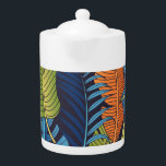 Tropical leaves, floral seamless pattern. teapot<br><div class="desc">Floral seamless pattern with leaves. tropical background Transport yourself to a tropical paradise with seamless foliage. Embrace the tropical vibe with leaves that sway in harmony, a seamless pattern that captures the essence of paradise. flower, jungle, background, pattern, abstract, texture, decor, beach, summer, fashion, nature, vintage, tree, illustration, spring, leaf,...</div>