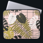 Tropical leaves, flowers, hand-painted pattern. laptop sleeve<br><div class="desc">Vintage tropical leaves and flowers seamless pattern. Hand painted illustration in yellow, orange and pink colors on a black background. Tropical leaves and flowers on a black background. Exotic and vibrant. Tropical leaves and flowers create a vibrant vintage pattern. flower, background, pattern, abstract, illustration, decor, watercolor, summer, nature, vintage, hand...</div>
