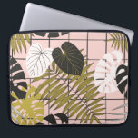 Tropical leaves, flowers, hand-painted pattern. laptop sleeve<br><div class="desc">Vintage tropical leaves and flowers seamless pattern. Hand painted illustration in yellow, orange and pink colors on a black background. Tropical leaves and flowers on a black background. Exotic and vibrant. Tropical leaves and flowers create a vibrant vintage pattern. flower, background, pattern, abstract, illustration, decor, watercolor, summer, nature, vintage, hand...</div>