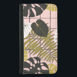 Tropical leaves, flowers, hand-painted pattern. samsung galaxy s5 wallet case<br><div class="desc">Vintage tropical leaves and flowers seamless pattern. Hand painted illustration in yellow, orange and pink colors on a black background. Tropical leaves and flowers on a black background. Exotic and vibrant. Tropical leaves and flowers create a vibrant vintage pattern. flower, background, pattern, abstract, illustration, decor, watercolor, summer, nature, vintage, hand...</div>