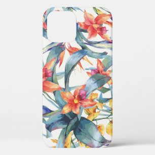 Tropical Leaves Flowers Vintage Botanical iPhone 12 Case