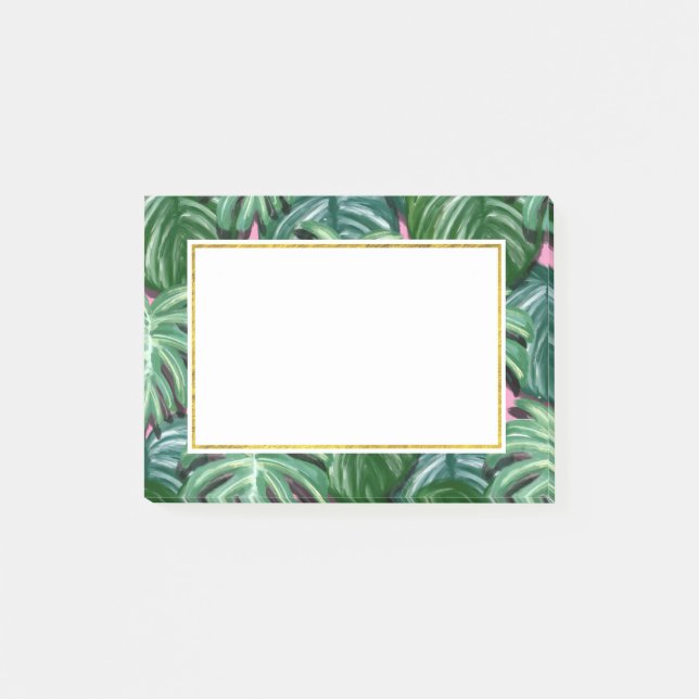 Tropical Leaves Foliage Green & Lush Post-it Notes (Front)