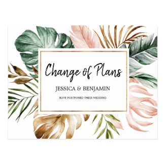 Tropical Leaves Geometric Frame Change of Plans Postcard