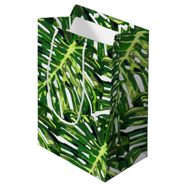Tropical Leaves Gift Bag (Front Angled)