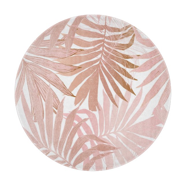 Tropical leaves: glossy gradient pattern. cutting board (Front)