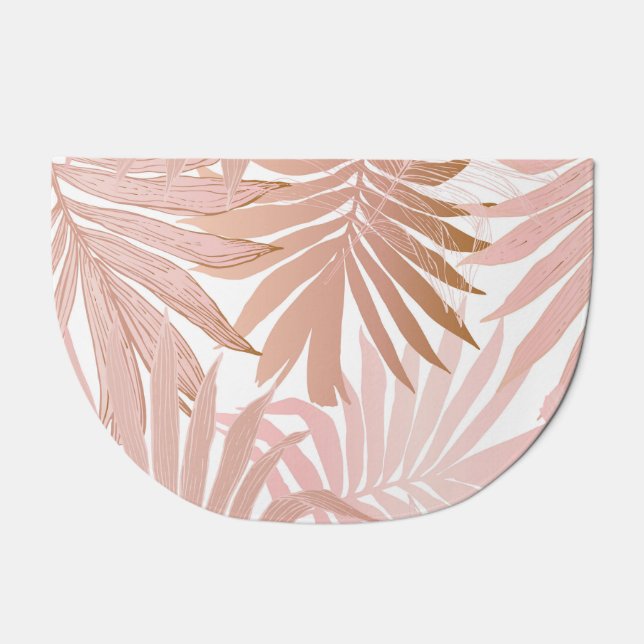 Tropical leaves: glossy gradient pattern. doormat (Front)