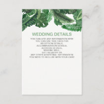 tropical leaves gold  greenery botanical wedding enclosure card