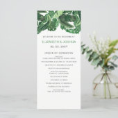 tropical leaves gold  greenery botanical wedding program (Standing Front)
