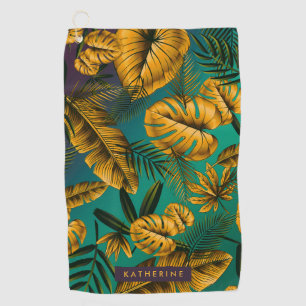 Tropical Leaves Golf Towel